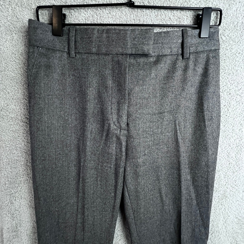 J.Crew Wool Dress Pants Womens Size 0 100% Wool Vitale Barberis Canonico Grey - Picture 2 of 12